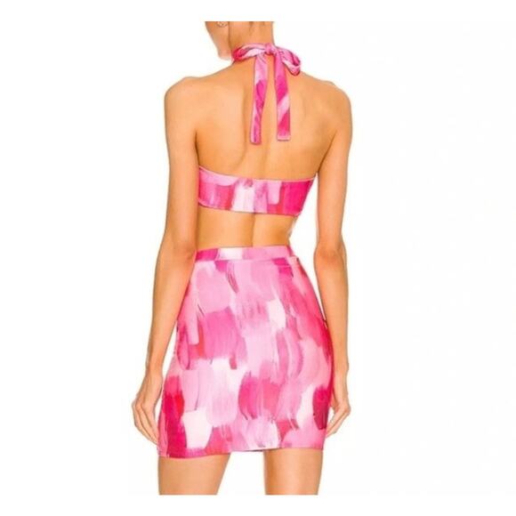 Farai London x Revolve Eko Pink Halter Top and Skirt Set - Picture 9 of 16